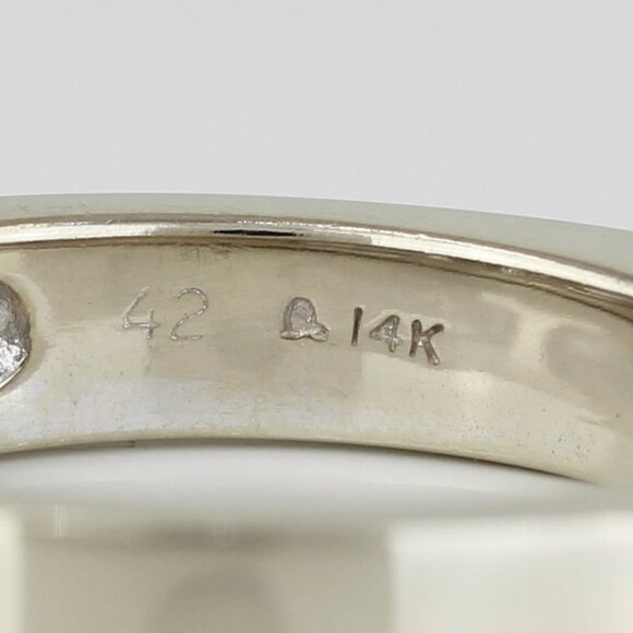 14K White Gold Princess-Cut Diamond Solitaire European Shank Wedding Band Ring - Picture 6 of 6